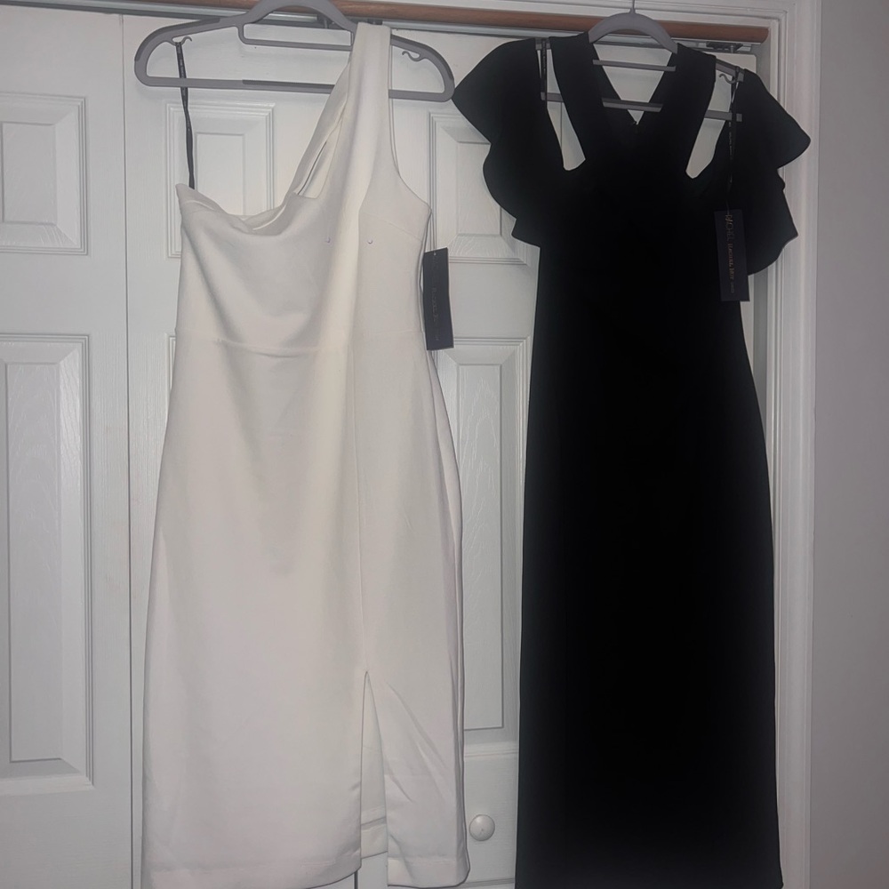 Rachel Zoe One Shoulder Dress in Black and White
